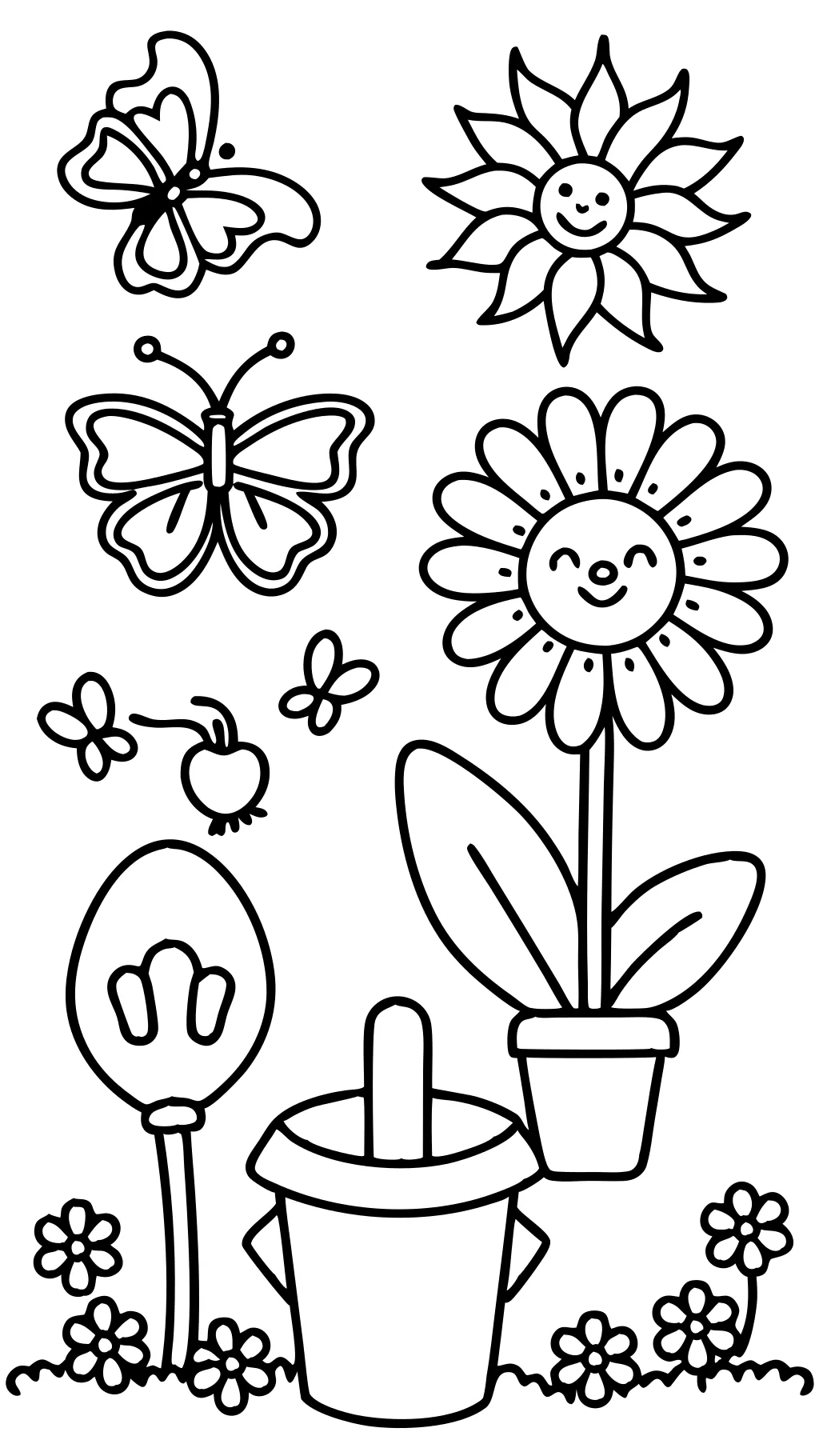 coloriages de jardin facile